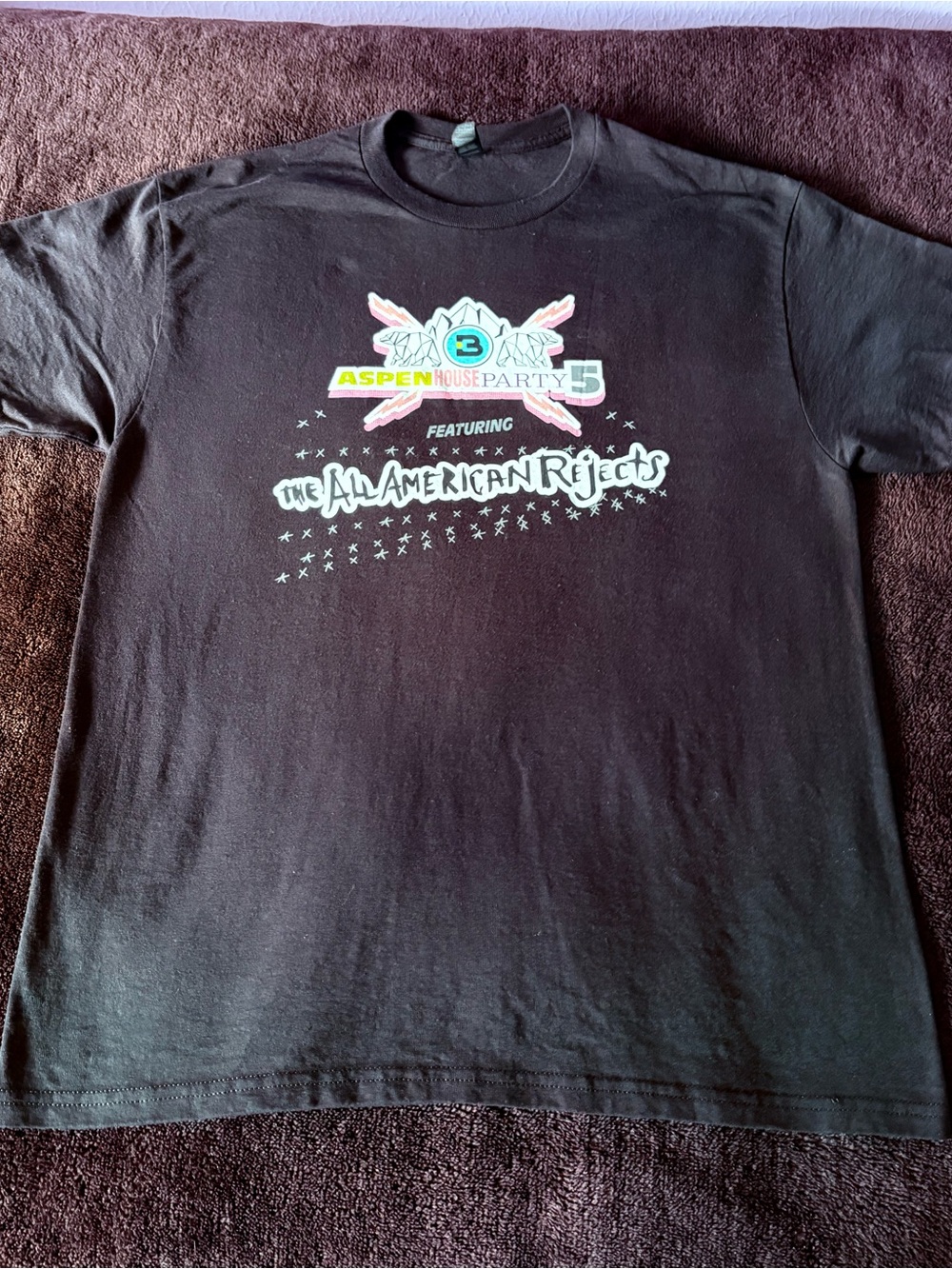 All American Rejects Aspen House Party 5 black tee large NWOT 29” tall 21” wide